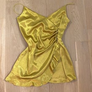 Top Shop Silk Gold Mini Party Dress